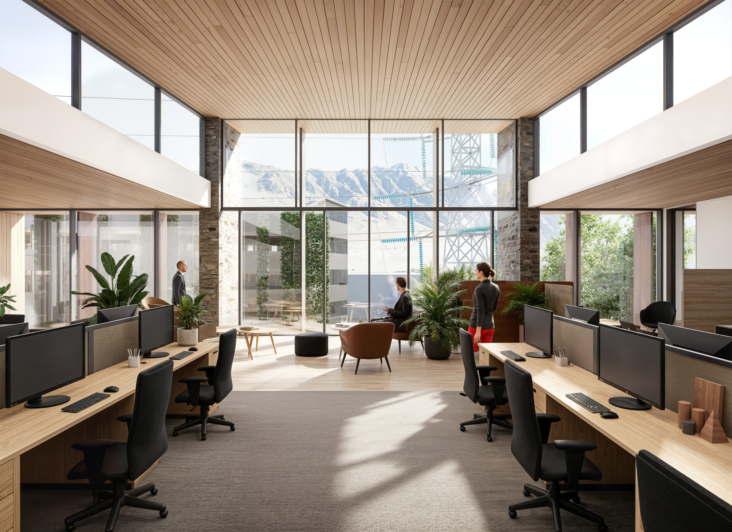 Commercial B2 Unit 1 open-plan office interior render